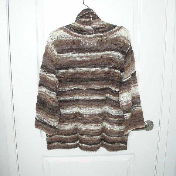Taupe and 2 Browns Striped Loose Knit Sweater - Picture 2 of 6